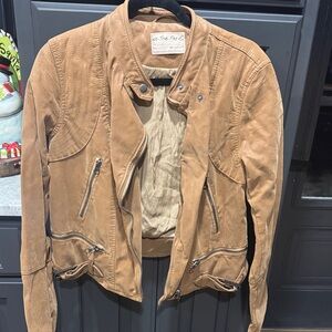 We The Free Camel Leather Jacket